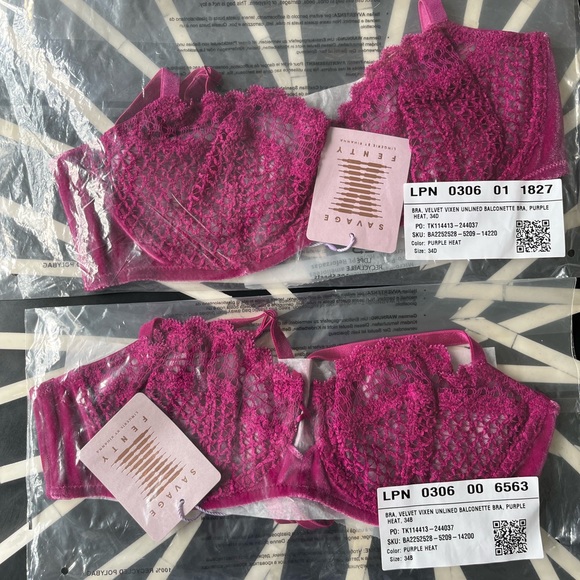 Savage X Fenty Purple Heat Velvet Vixen Unlined Balconette Bra - Picture 9 of 11
